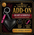 Heart keychain with safety whistle on a decorative packaging