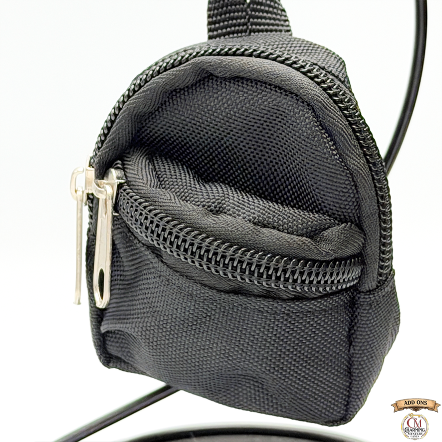 Black tactical pouch with a zipper on a white background