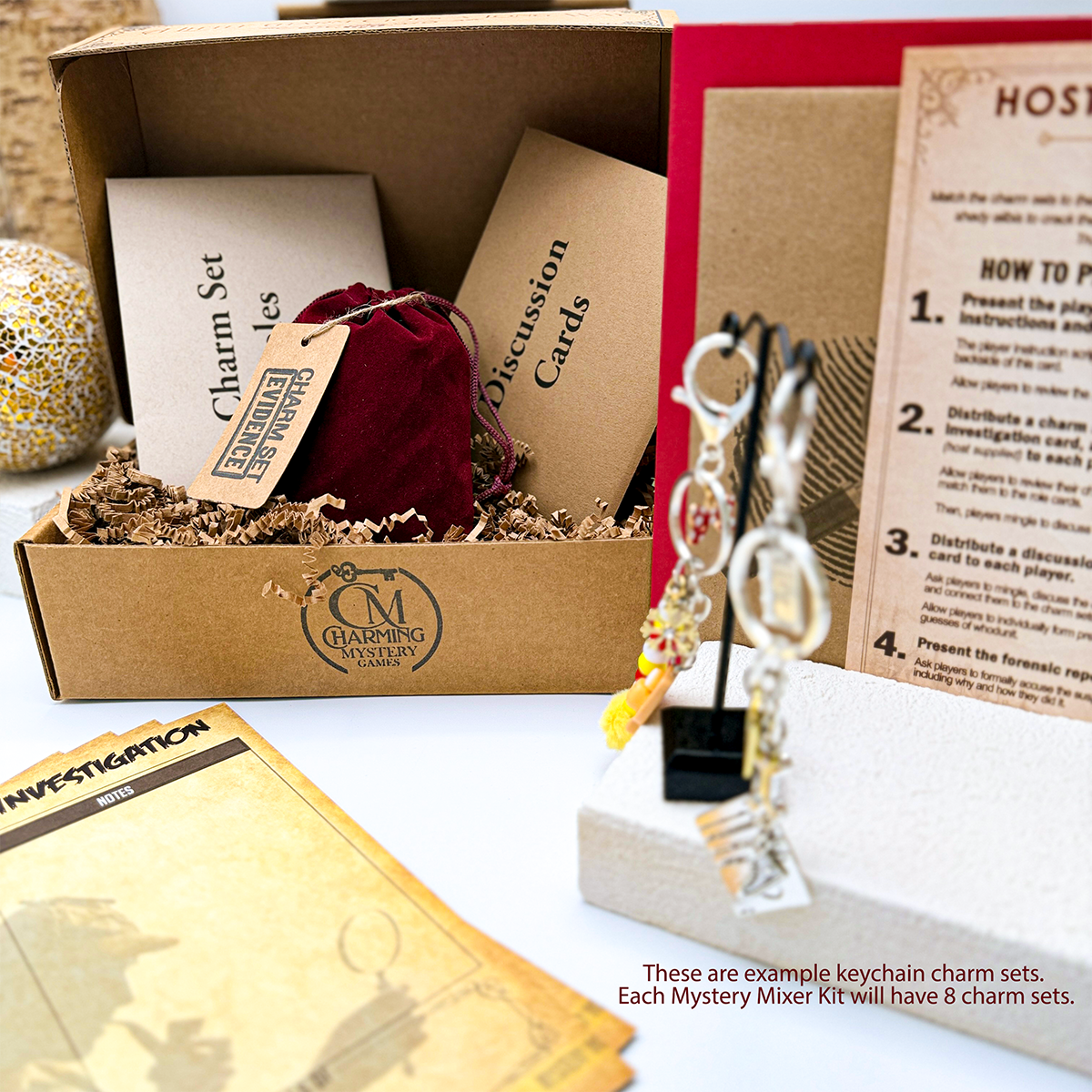 The example packaging for the keychain Mystery 