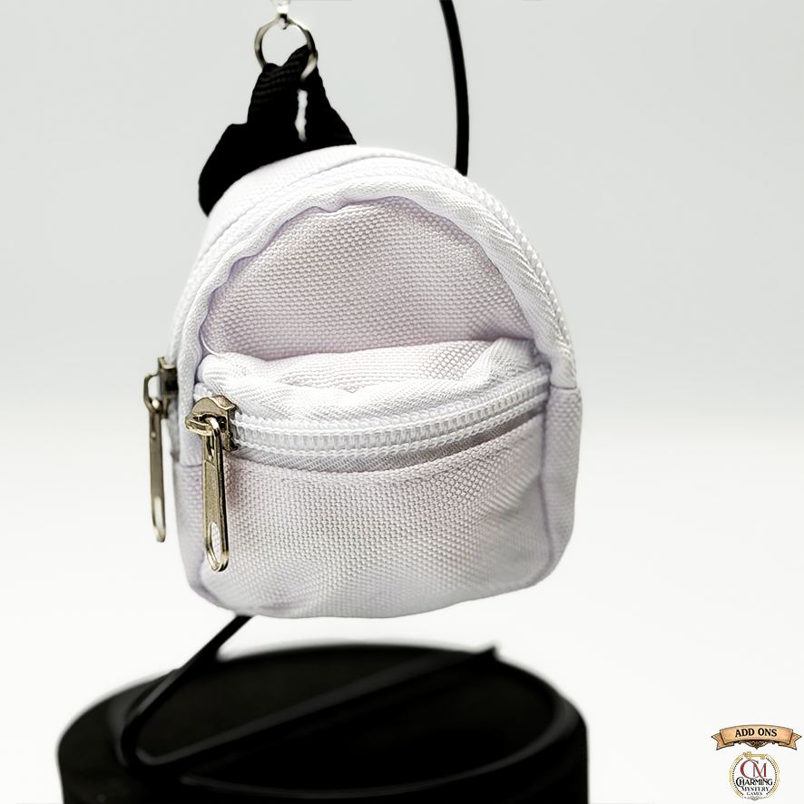 Small white bag with a zipper on a light gray background