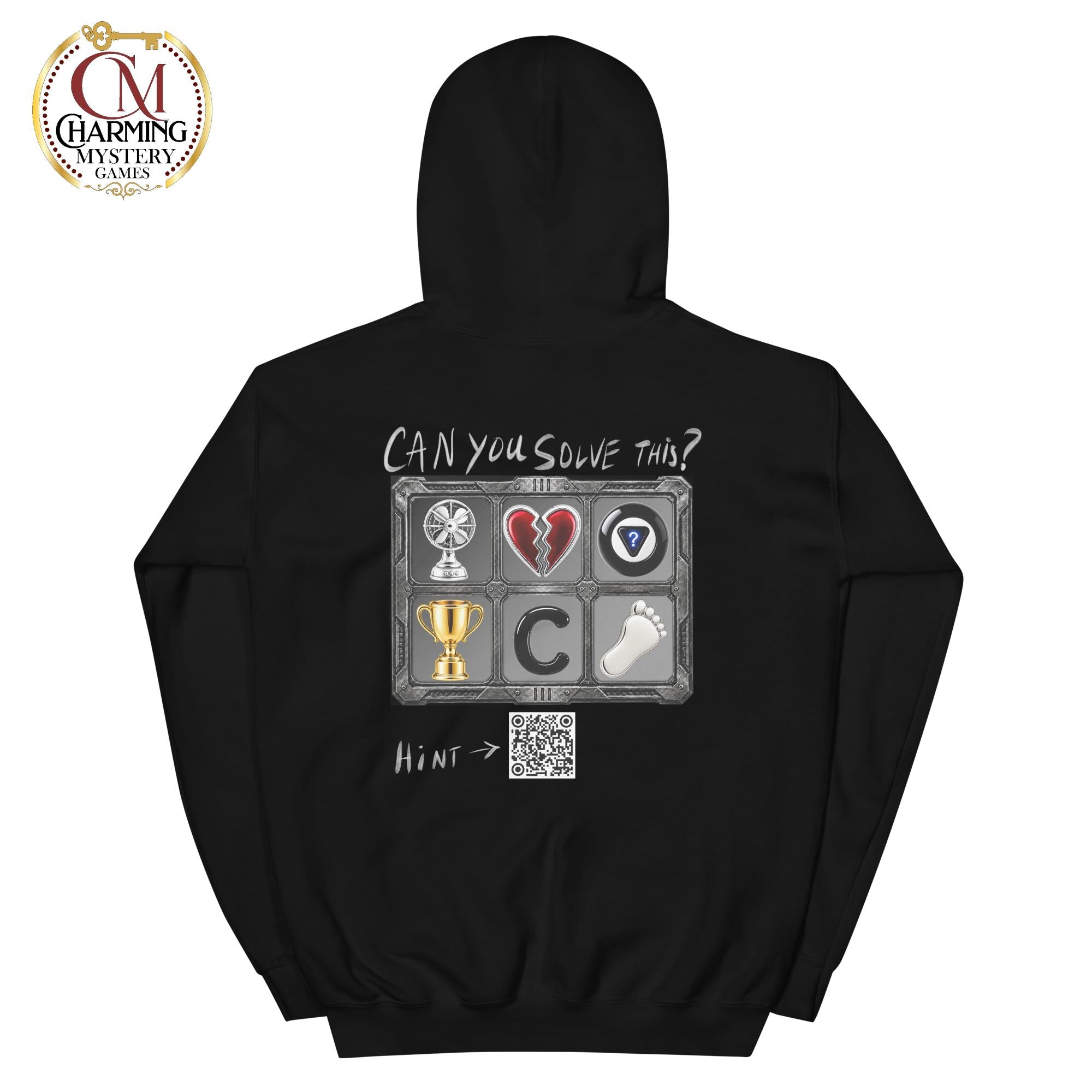 Product mockup for a hoodie wearable mystery #2 - Charming Mystery Games
