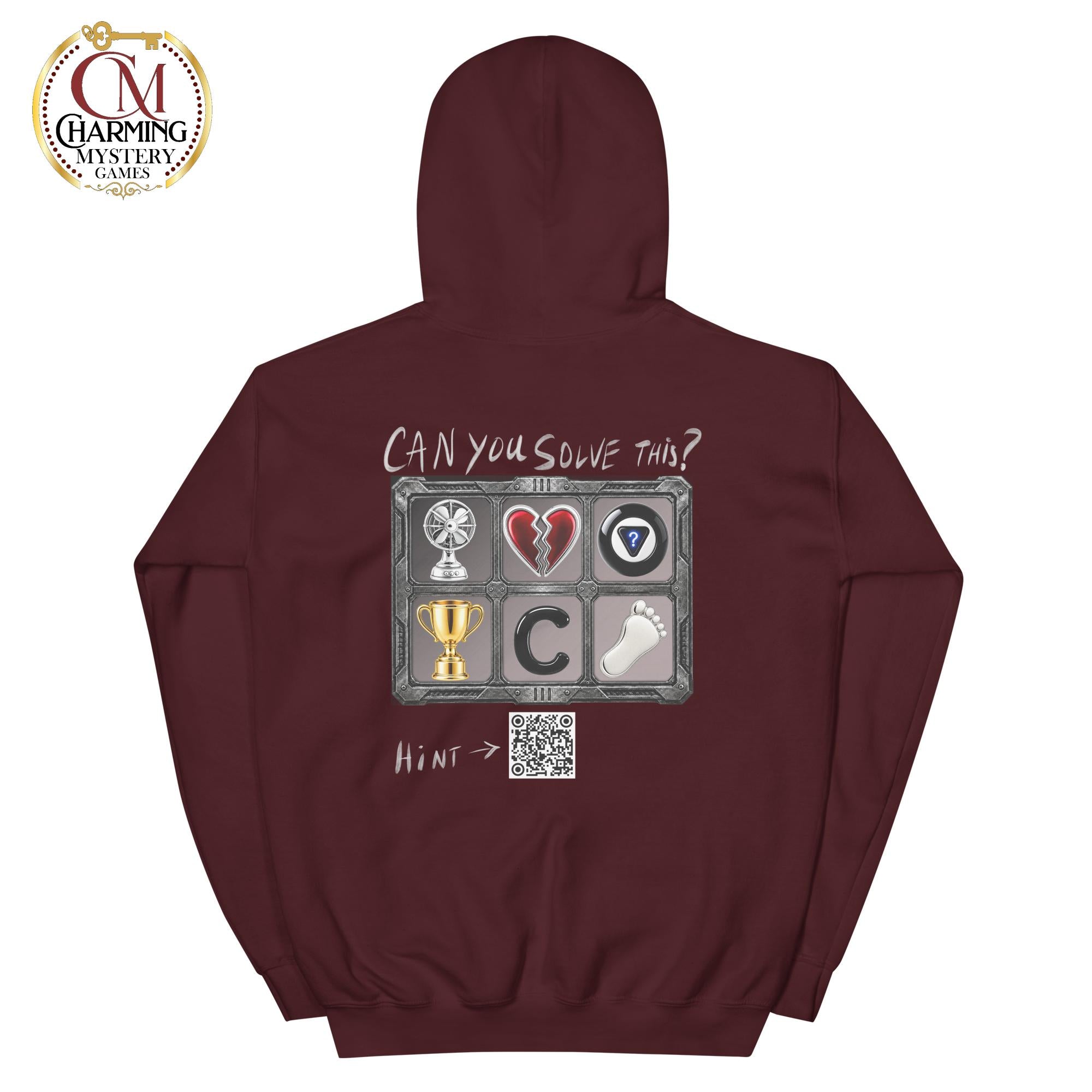 Product mockup for a hoodie wearable mystery #2 - Charming Mystery Games