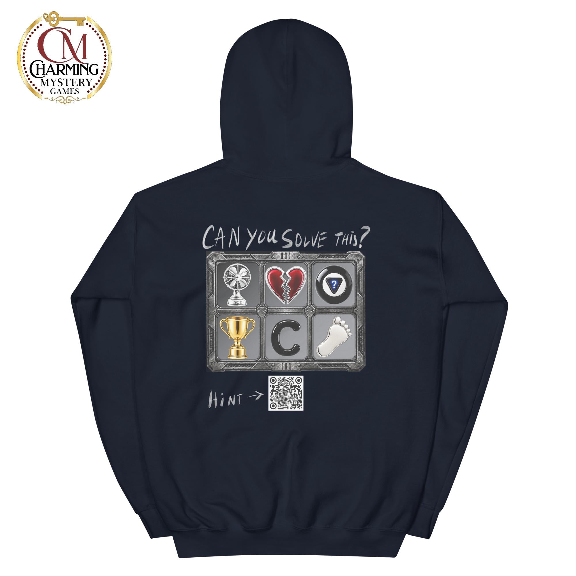 Product mockup for a hoodie wearable mystery #2 - Charming Mystery Games