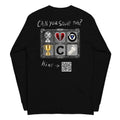 Product mockup of a mystery challenge shirt on the back.