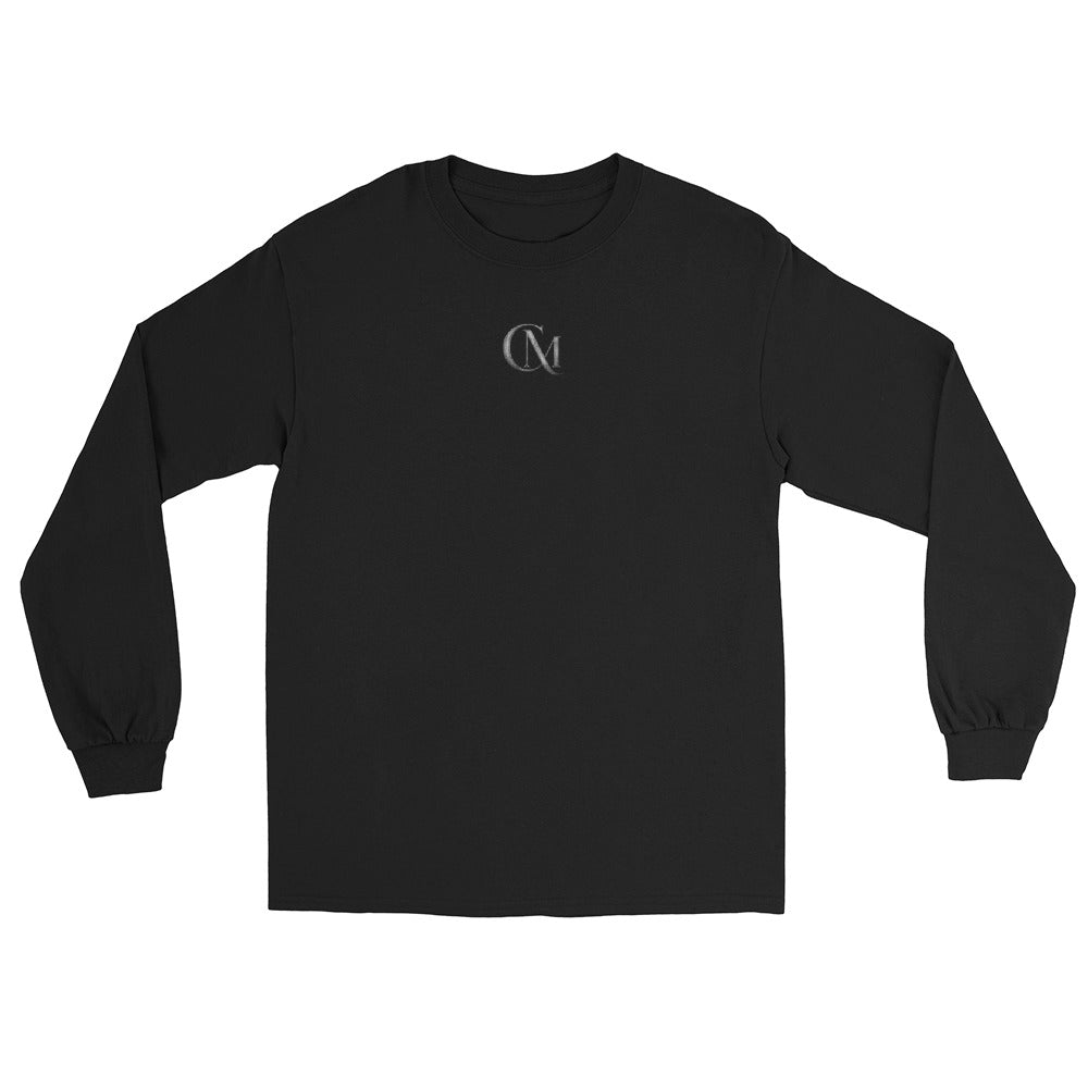 Product mockup of a mystery challenge shirt on the front with a logo CM